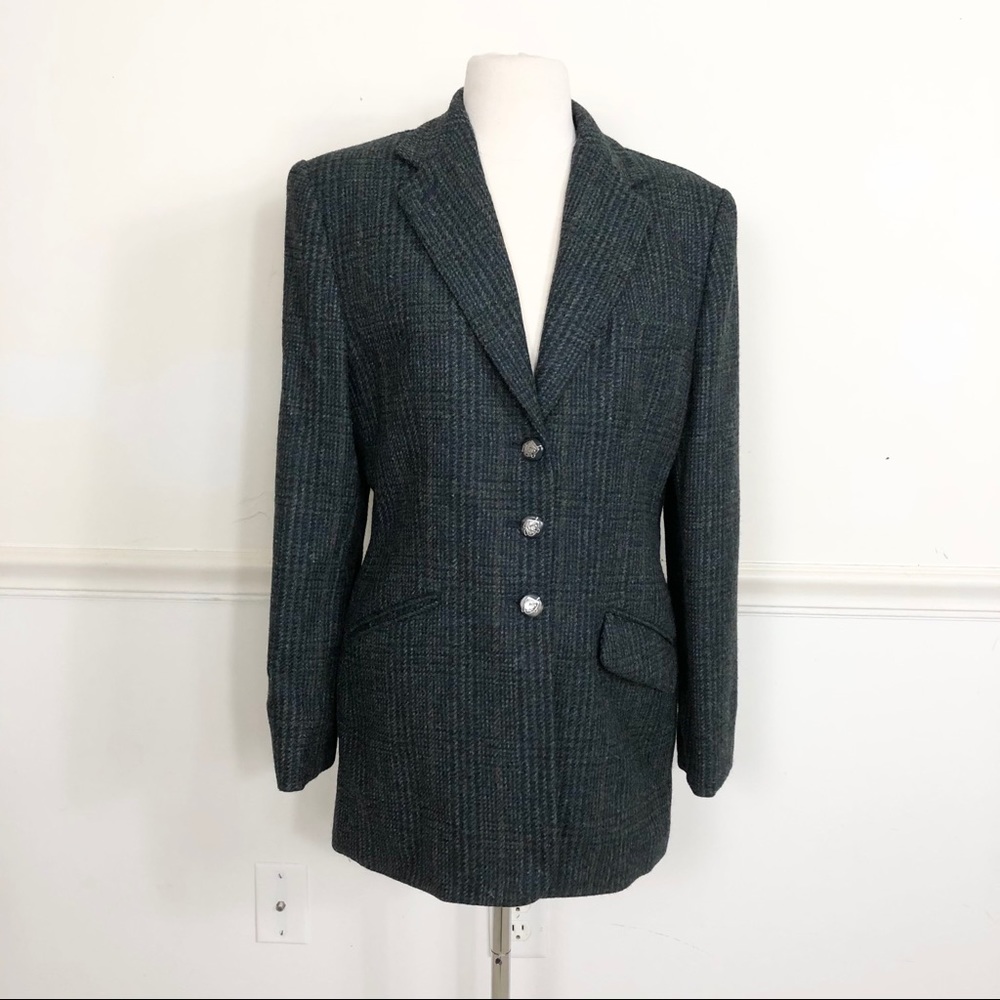 VTG Ralph Lauren Blue tweed 100% Wool blazer 8